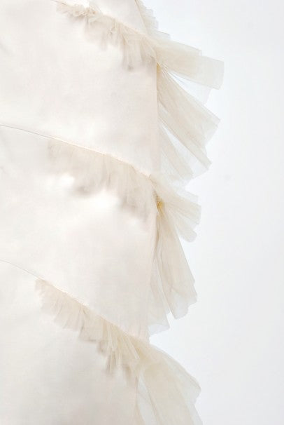 1992 Thierry Mugler Couture Stretch Silk &amp; Tulle Bustier Hourglass Gown