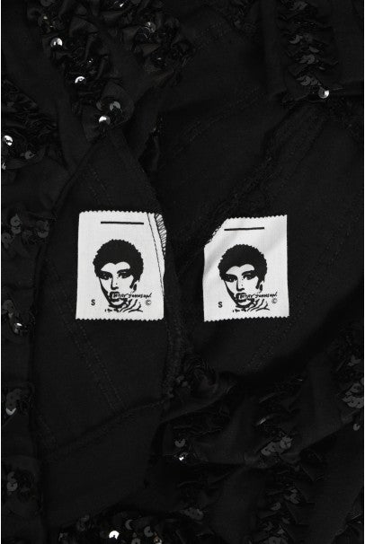 1980&#39;s Betsey Johnson Punk Label Sequin Stretch Crop Top &amp; Leggings