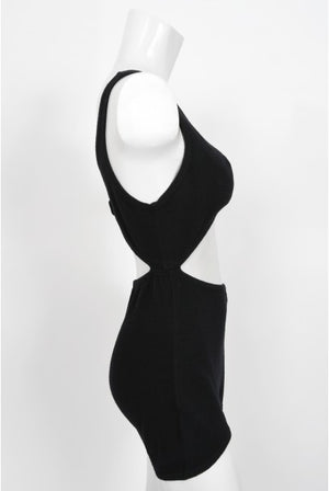 1968 Rudi Gernreich Museum-Held Black Wool Jersey Cut Out Swimsuit