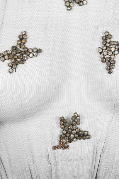 1930&#39;s Bette Davis Owned Couture Old Hollywood Sheer Beaded Silk Dress