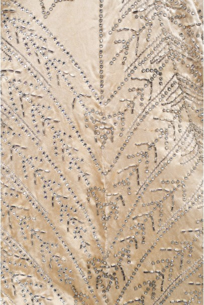 1930&#39;s Beaded Rhinestone Candlelight Silk Trained Old Hollywood Gown