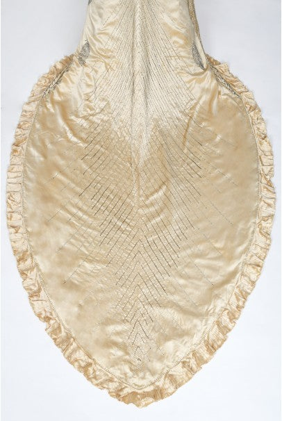 1930&#39;s Beaded Rhinestone Candlelight Silk Trained Old Hollywood Gown