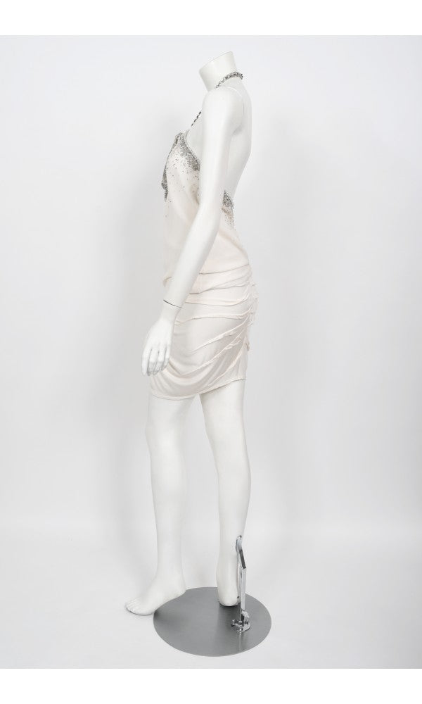 2003 Christian Dior by John Galliano Beaded Ivory Silk Flapper