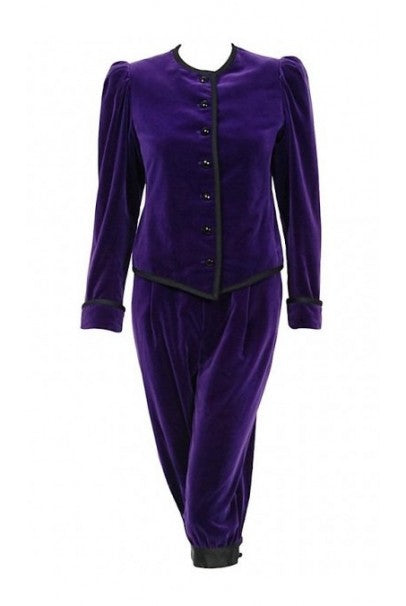 1979 Yves Saint Laurent Purple Velvet Jacket & Knickers Pantsuit