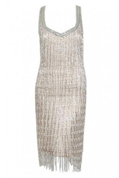 1979 Liza Minnelli Celebrity-Worn Andre Van Pier Couture Ivory Silk Beaded Dress