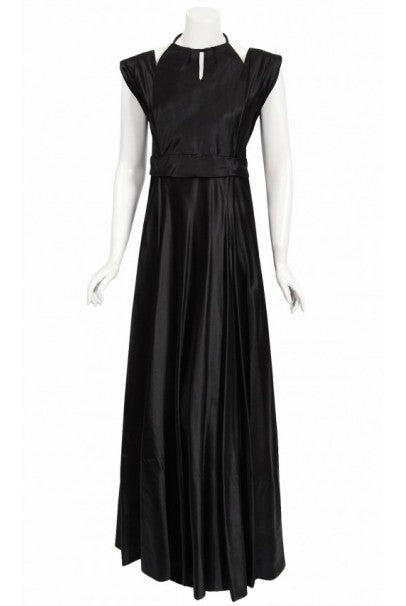 1940&#39;s Marcelle Dormoy French Couture Silk Sculpted Low Back Gown